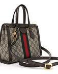 GG Supreme Monogram Small Ophidia Tote Bag Brown