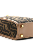 Fabric Jacquard Vitello King Plexiglass FF 1974 Mini FNDI Sunshine Shopper Tote Tobacco Moro Sand