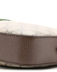 GG Supreme Monogram Textured Dollar Calfskin Web Ophidia Wristlet Shoulder Bag Beige Ebony New Acero