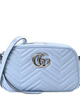 Calfskin Matelasse Small GG Marmont Chain Shoulder Bag Porcelain Light Blue