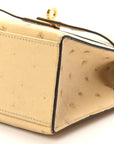 Ostrich Kelly Pochette Clutch Parchemin