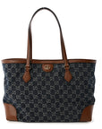 New Denim GG Monogram Medium Ophidia Shopping Tote Blue Tea Cuir