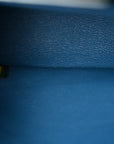 Iridescent Caviar Quilted Medium Double Flap Blue