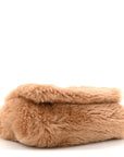 Shearling Calfskin Small Reversible Monogram Kate Satchel Ecru Dark Brown