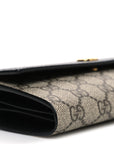 Dollar Calfskin GG Supreme Monogram Petite GG Marmont Wallet Chain Bag Black Beige Ebony