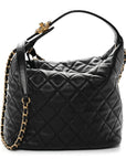 Lambskin Quilted Large Perfect Meeting Hobo Black