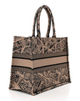 Canvas Embroidered Medium Plan De Paris Book Tote Beige Multi