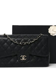 Caviar Quilted Jumbo Double Flap Black