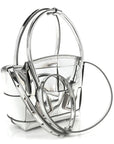 Mirror Laminated Nappa Maxi Intrecciato Mini Arco Silver