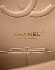 Caviar Quilted Medium Double Flap Dark Beige