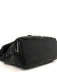 Lambskin Quilted Small Loulou Puffer Monogram Chain Satchel Black