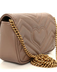 Calfskin Matelasse Super Mini GG Marmont Shoulder Bag Porcelain Rose