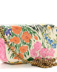 X KEN SCOTT Calfskin Matelasse Floral Print Super Mini GG Marmont Shoulder Bag Ivory Pink