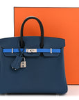 Epsom Tri-Color Birkin 25 Deep Bleu Bleu Hydra Black