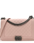 Lambskin Quilted New Medium Boy Flap Light Pink