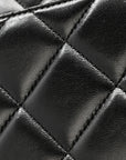 Lambskin Quilted Medium Trendy CC Flap Dual Handle Bag Black
