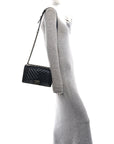 Lambskin Chevron Quilted Medium Boy Flap Black