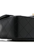 Lambskin Quilted Mini Rectangular Flap Black