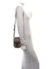 GG Supreme Monogram Web Mini Ophidia Double Zip Crossbody Bag Beige New Acero