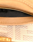 Vitello Seta Canvas FF Embroidered Mini Peekaboo Iconic Satchel Miele Scuro Poudre