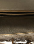 Metallic Crumpled Calfskin Chevron Quilted Mini Square Flap Gold