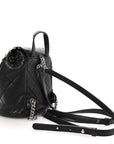 Lambskin Quilted Metallic Bubble Backpack Black