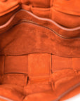 Suede Maxi Intrecciato Padded Chain Cassette Crossbody Bag Maple