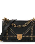 Lambskin Studded Medium D1ORama Flap Bag Black