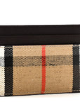 Grained Calfskin Jacquard Woven Vintage Check Highlands Card Case Sand