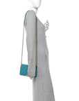 Caviar Quilted Boy Wallet On Chain WOC Light Blue