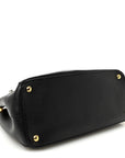 Saffiano Lux Medium Galleria Double Zip Tote Black