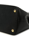 Saffiano Small Galleria Double Zip Tote Black
