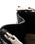 City Calf Hand Stitched Large Galleria Double Zip Tote Black