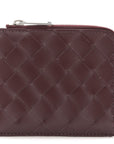 Nappa Intrecciato Square Zip Around Wallet Barolo