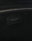 Linen Calfskin Rive Gauche Tote Black
