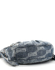 Denim BB Monogram Le Cagole Shoulder Bag XS Blue