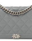 Caviar Quilted Boy Wallet On Chain WOC Grey