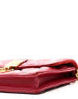 Lambskin Cannage D1ORaddict Wallet On Chain Clutch Fuchsia