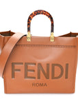 Vitello King Plexiglass Medium FNDI Sunshine Shopper Tote Cuoio