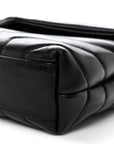 Calfskin Y Quilted Monogram Toy Loulou Crossbody Bag Black
