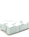 Calfskin Maxi Intrecciato Cassette Pouch On Strap Pale Blue