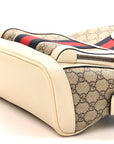 GG Supreme Monogram Textured Calfskin Web Small Ophidia Day Backpack Beige Ebony Mystic White