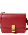 Smooth Calfskin Small Classic Box Flap Bag Red