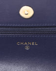 Denim Quilted CHNL 19 Wallet On Chain WOC Blue