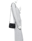 Shiny Nappa Trapuntata Micro Double Baguette Black