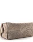 Suede Quilted Mini CHNL 25 Handbag Dark Grey