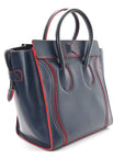 Smooth Calfskin Mini Luggage Navy Red