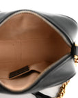 Calfskin Matelasse Mini GG Marmont Chain Shoulder Bag Black