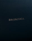 Shiny Calfskin Crocodile Embossed Hourglass Top Handle Bag XS Denim Blue