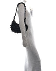 Ruffled Jersey Le Cagole Shoulder Bag XS Black